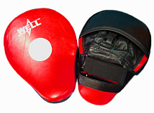Лапы боксерские кожа изогнутые  BFLC032 красно-синяя