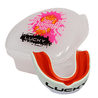 Защита рта (капа) FLAMMA-Lucky ORANGE с футляром MGF-011 детский , белый/оранжевый